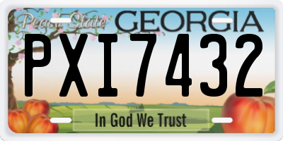 GA license plate PXI7432