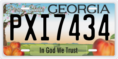 GA license plate PXI7434
