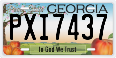 GA license plate PXI7437