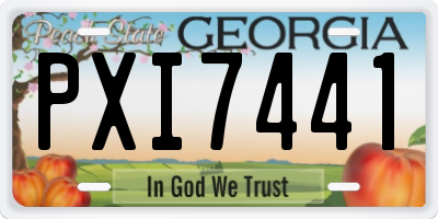 GA license plate PXI7441