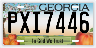 GA license plate PXI7446