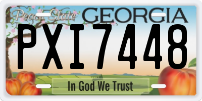 GA license plate PXI7448