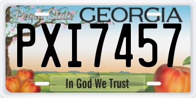 GA license plate PXI7457