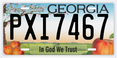 GA license plate PXI7467