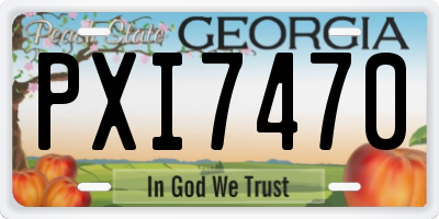 GA license plate PXI7470