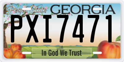 GA license plate PXI7471