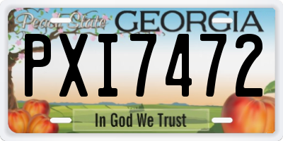 GA license plate PXI7472