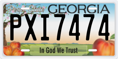GA license plate PXI7474