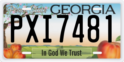 GA license plate PXI7481