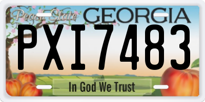 GA license plate PXI7483