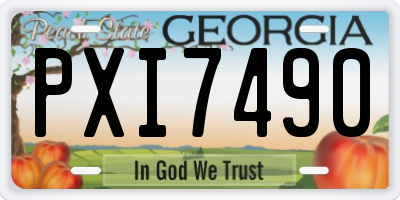 GA license plate PXI7490