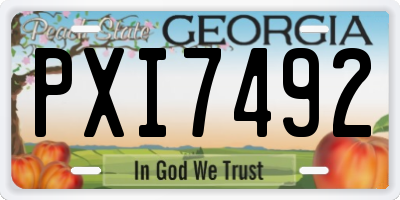GA license plate PXI7492
