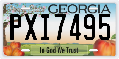 GA license plate PXI7495