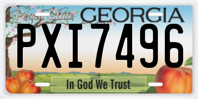 GA license plate PXI7496