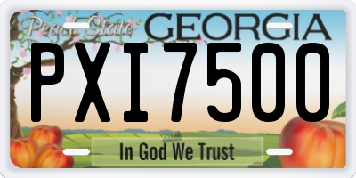 GA license plate PXI7500