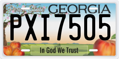 GA license plate PXI7505