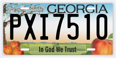 GA license plate PXI7510