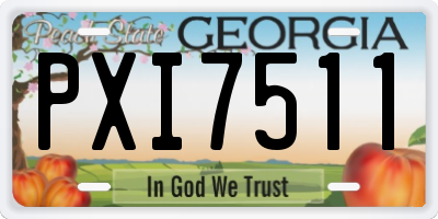 GA license plate PXI7511