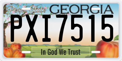 GA license plate PXI7515