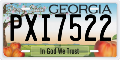 GA license plate PXI7522
