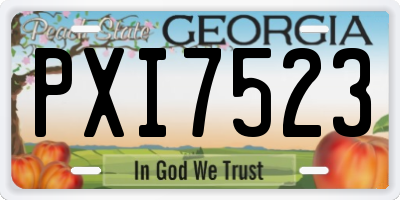 GA license plate PXI7523