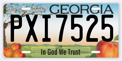 GA license plate PXI7525