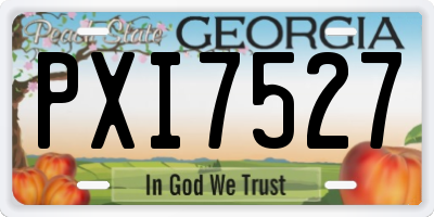 GA license plate PXI7527