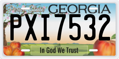 GA license plate PXI7532