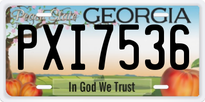 GA license plate PXI7536
