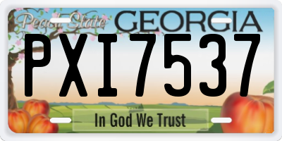 GA license plate PXI7537