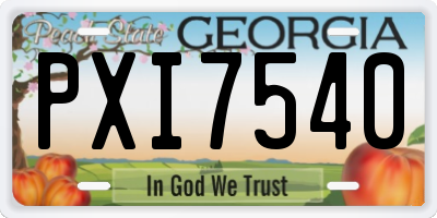 GA license plate PXI7540