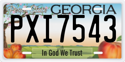 GA license plate PXI7543
