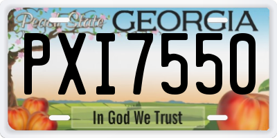 GA license plate PXI7550