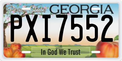 GA license plate PXI7552