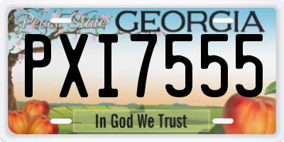 GA license plate PXI7555