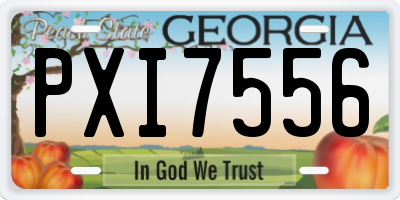 GA license plate PXI7556