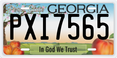 GA license plate PXI7565