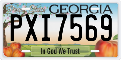 GA license plate PXI7569