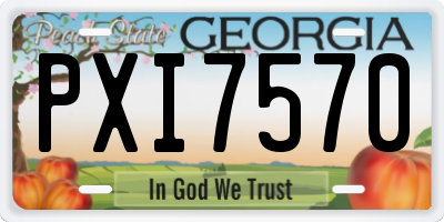 GA license plate PXI7570