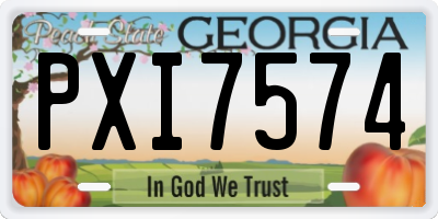 GA license plate PXI7574