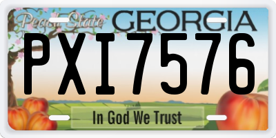 GA license plate PXI7576