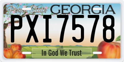 GA license plate PXI7578