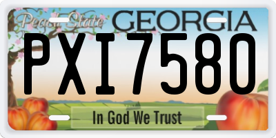 GA license plate PXI7580