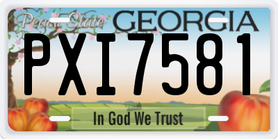 GA license plate PXI7581