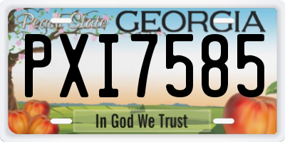 GA license plate PXI7585