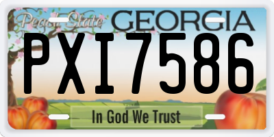 GA license plate PXI7586