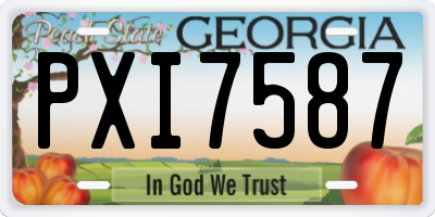 GA license plate PXI7587