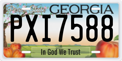 GA license plate PXI7588