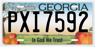 GA license plate PXI7592