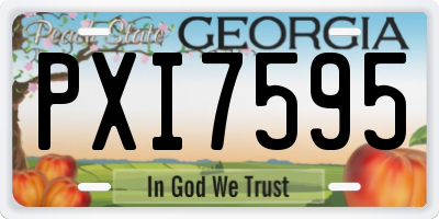 GA license plate PXI7595